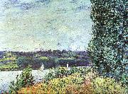 Alfred Sisley The Banks of the Seine : Wind Blowing oil painting reproduction